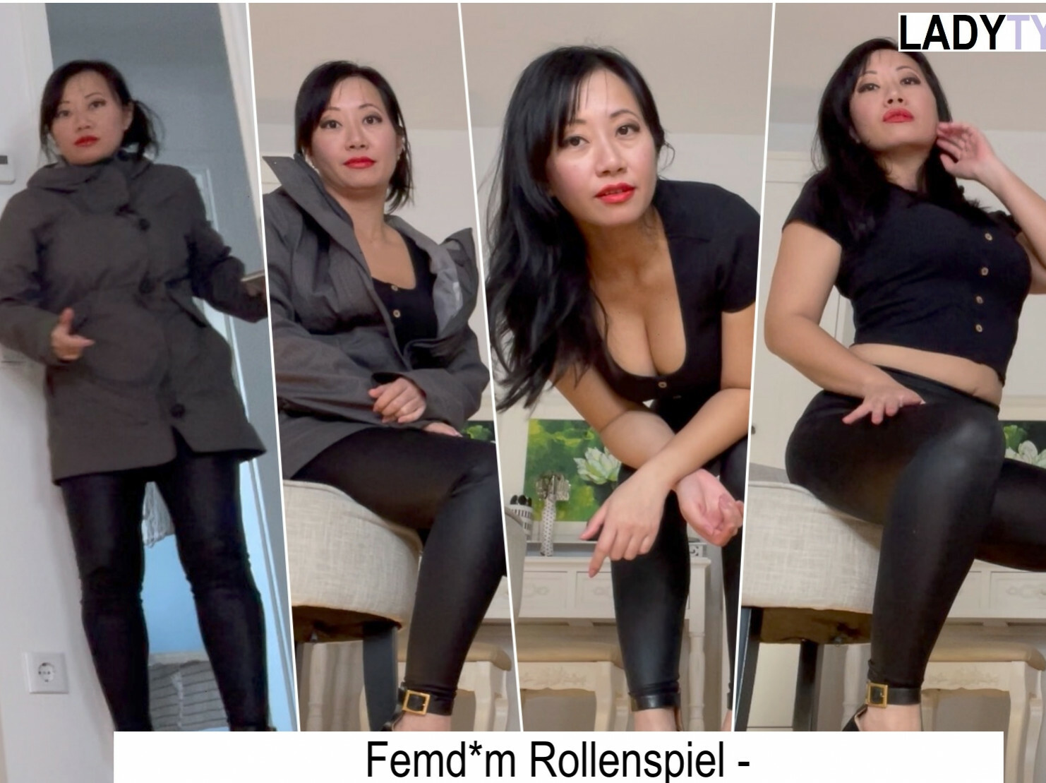 LadyTyra Porno Video: Femdom Rollenspiel - beim Wichsen erwischt